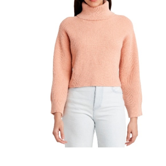BCBGeneration Peach Turtleneck Sweater | Cozy Knit Pullover | Fall Winter Top S - Picture 6 of 9